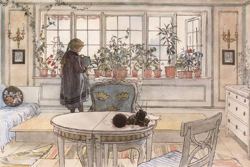 Carl Larsson Vacation Reading Assignment Sweden oil painting art